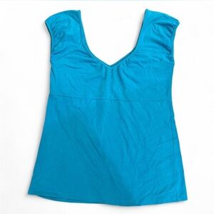Women's Blue V-Neck Top